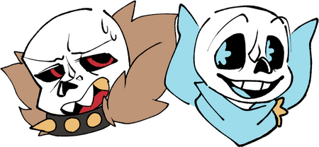 Underfell Sans and Underswap Sans - Heads